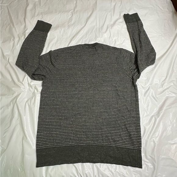 Theory Gray Striped Cillin TS Aviary Crewneck Cotton blend Sweater Size Medium - Picture 8 of 8